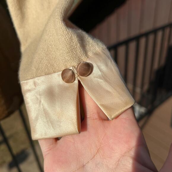 Vintage 50s Neutral Tone Cashmere Cardigan Sweater - Picture 2 of 7